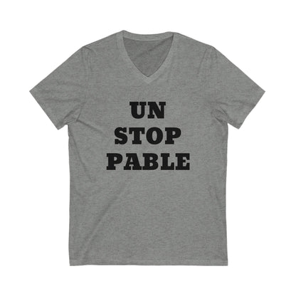 Unstoppable V-Neck-Unisex Jersey Short Sleeve Tee
