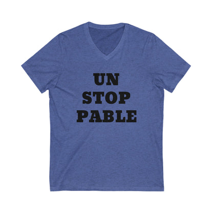 Unstoppable V-Neck-Unisex Jersey Short Sleeve Tee