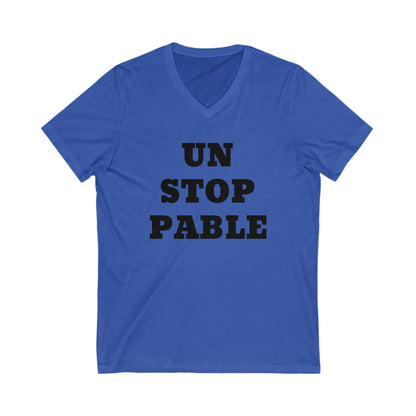Unstoppable V-Neck-Unisex Jersey Short Sleeve Tee