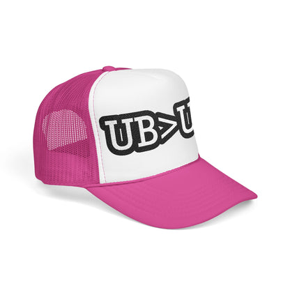 UB>UR Foam Trucker Hat — Vintage Patch Logo Mesh Cap