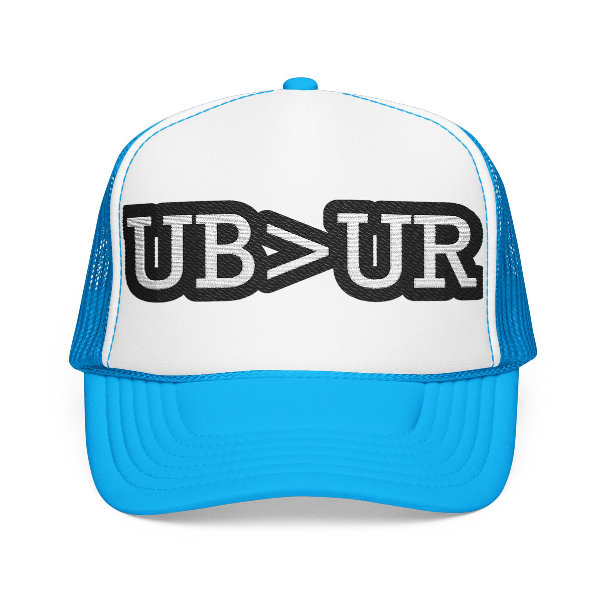 UB>UR Foam Trucker Hat — Vintage Patch Logo Mesh Cap