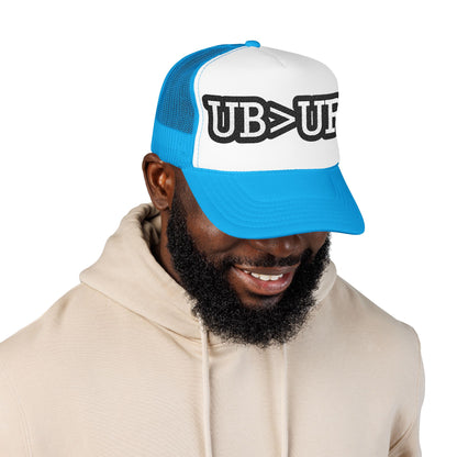 UB>UR Foam Trucker Hat — Vintage Patch Logo Mesh Cap