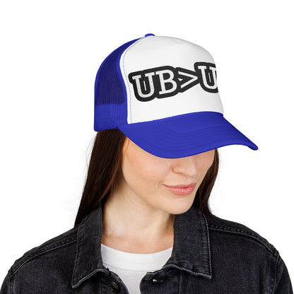 UB>UR Foam Trucker Hat — Vintage Patch Logo Mesh Cap