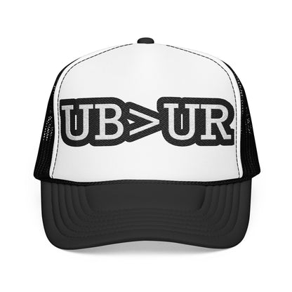 UB>UR Foam Trucker Hat — Vintage Patch Logo Mesh Cap