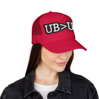 UB>UR Foam Trucker Hat — Vintage Patch Logo Mesh Cap
