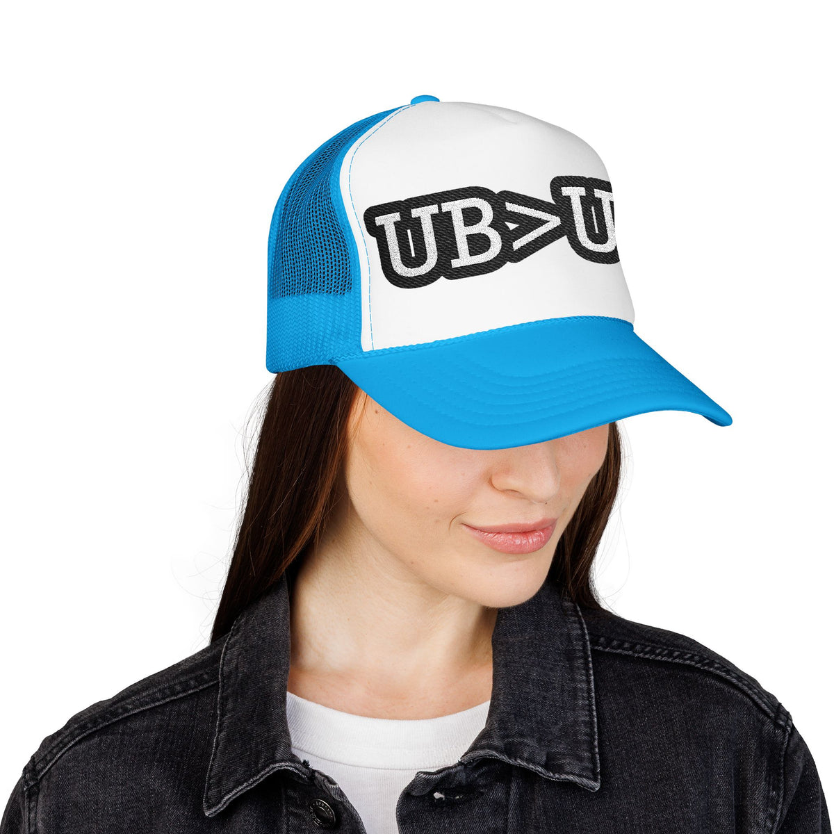 UB>UR Foam Trucker Hat — Vintage Patch Logo Mesh Cap