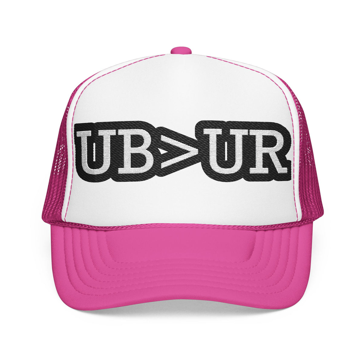 UB>UR Foam Trucker Hat — Vintage Patch Logo Mesh Cap