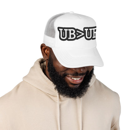 UB>UR Foam Trucker Hat — Vintage Patch Logo Mesh Cap