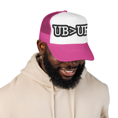 UB>UR Foam Trucker Hat — Vintage Patch Logo Mesh Cap