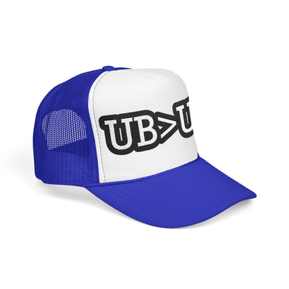 UB>UR Foam Trucker Hat — Vintage Patch Logo Mesh Cap