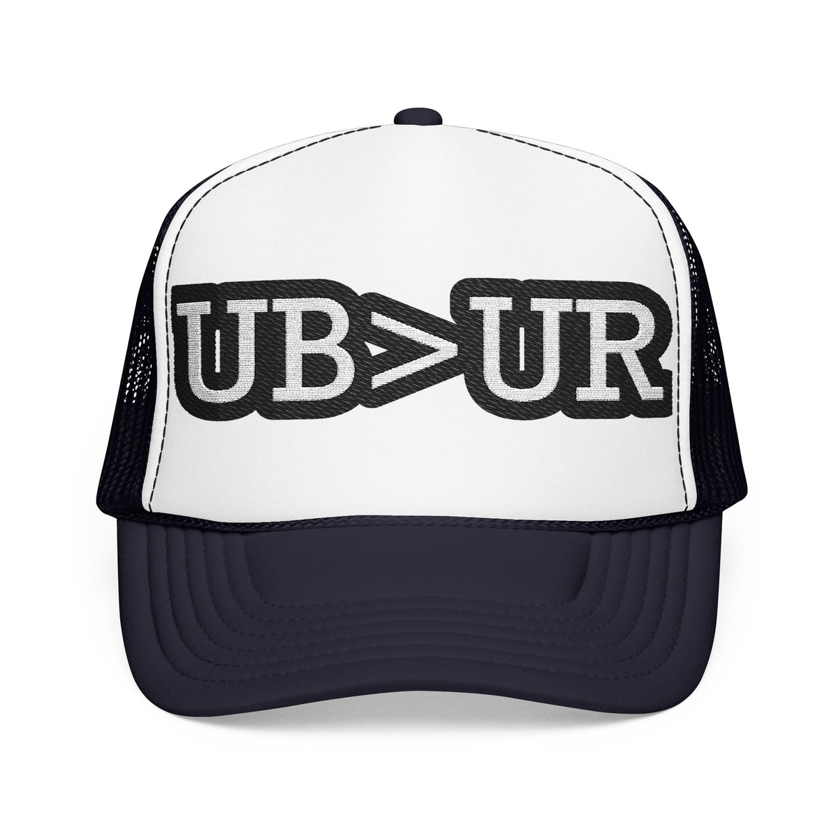 UB>UR Foam Trucker Hat — Vintage Patch Logo Mesh Cap