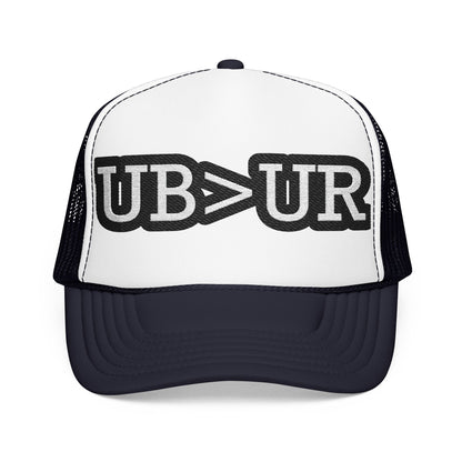 UB>UR Foam Trucker Hat — Vintage Patch Logo Mesh Cap