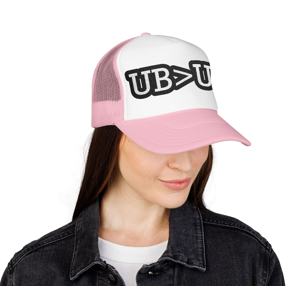 UB>UR Foam Trucker Hat — Vintage Patch Logo Mesh Cap