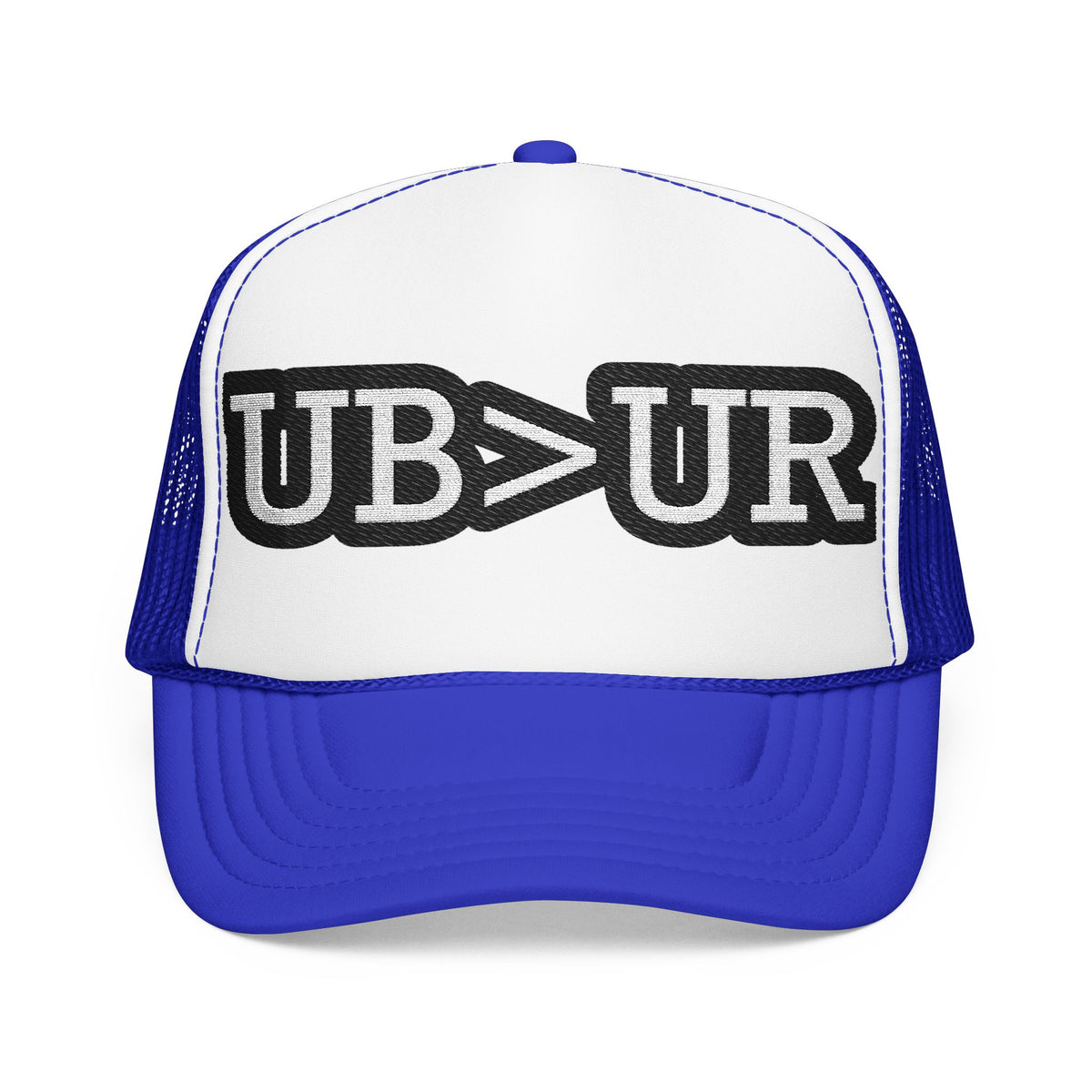 UB>UR Foam Trucker Hat — Vintage Patch Logo Mesh Cap