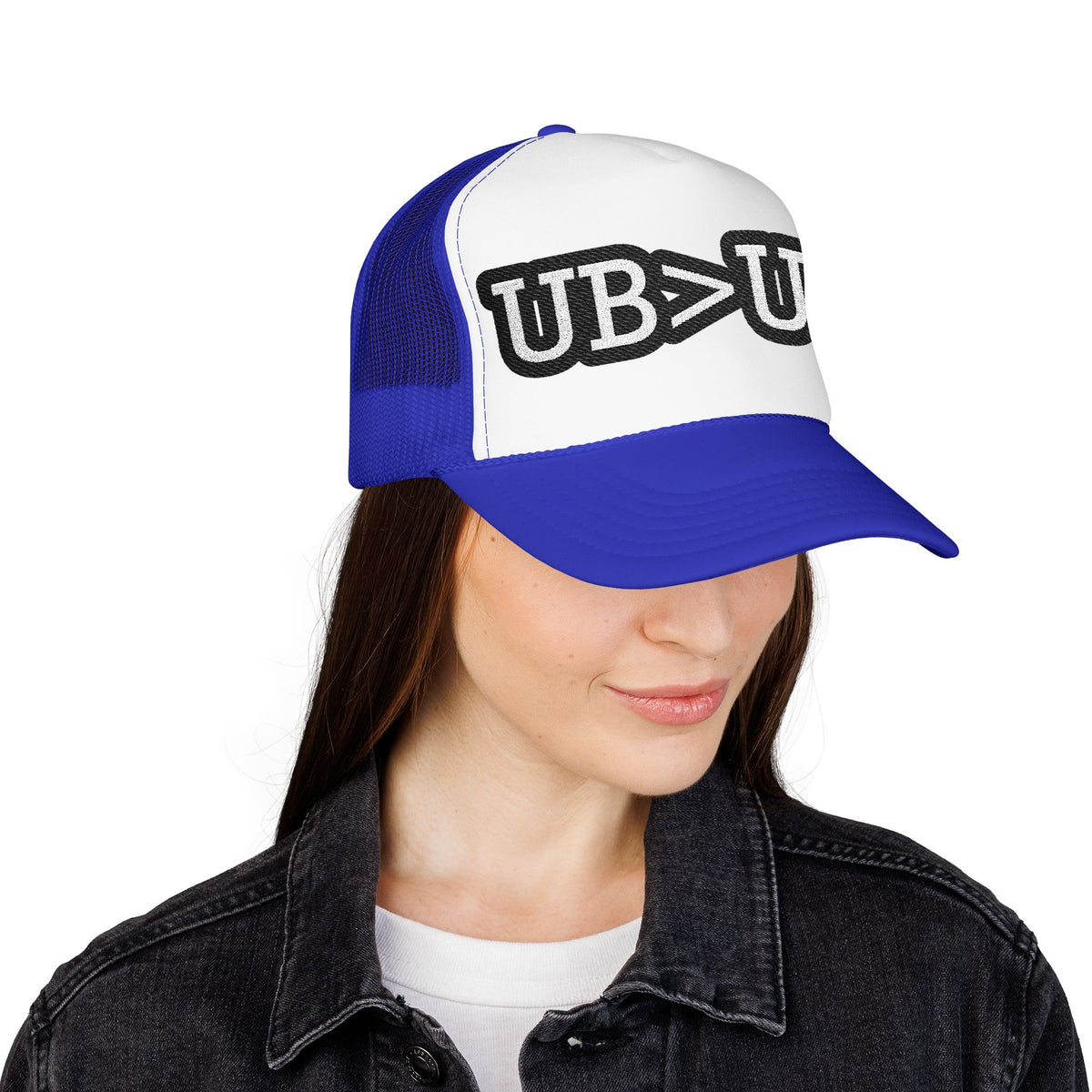 UB>UR Foam Trucker Hat — Vintage Patch Logo Mesh Cap