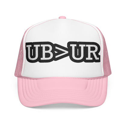 UB>UR Foam Trucker Hat — Vintage Patch Logo Mesh Cap
