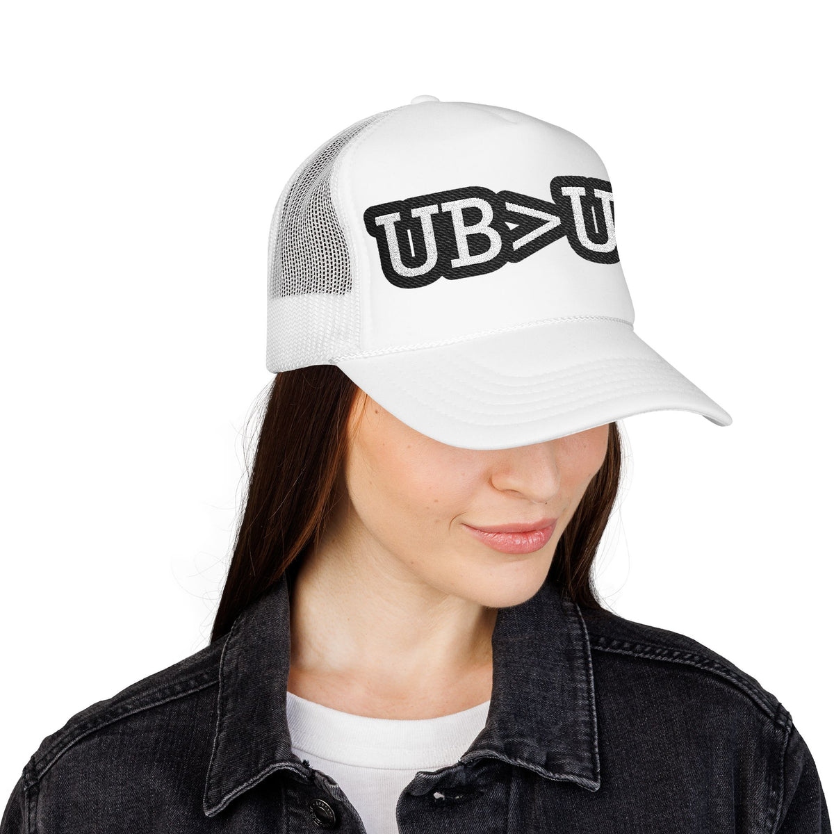 UB>UR Foam Trucker Hat — Vintage Patch Logo Mesh Cap