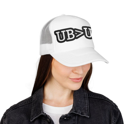 UB>UR Foam Trucker Hat — Vintage Patch Logo Mesh Cap