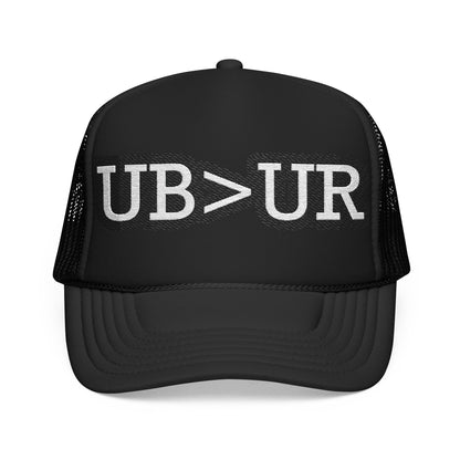 UB>UR Foam Trucker Hat — Vintage Patch Logo Mesh Cap