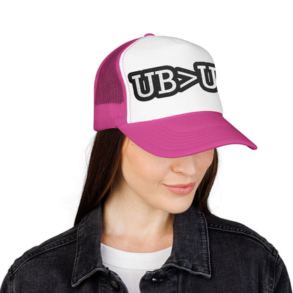 UB>UR Foam Trucker Hat — Vintage Patch Logo Mesh Cap