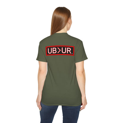UNCOMMON Unisex Ultra Cotton T-shirt with UB>UR in the back.