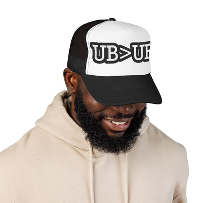 UB>UR Foam Trucker Hat — Vintage Patch Logo Mesh Cap