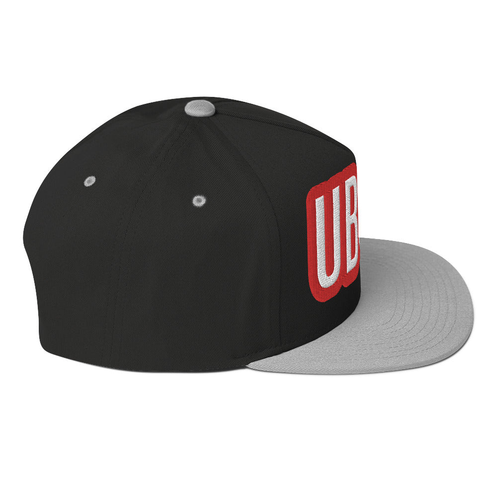 UR>UR-Flat Bill Cap with Red n White lettering