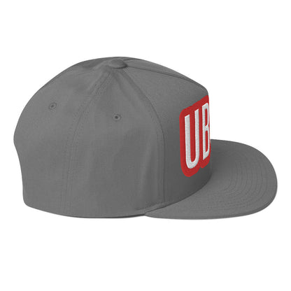 UR>UR-Flat Bill Cap with Red n White lettering