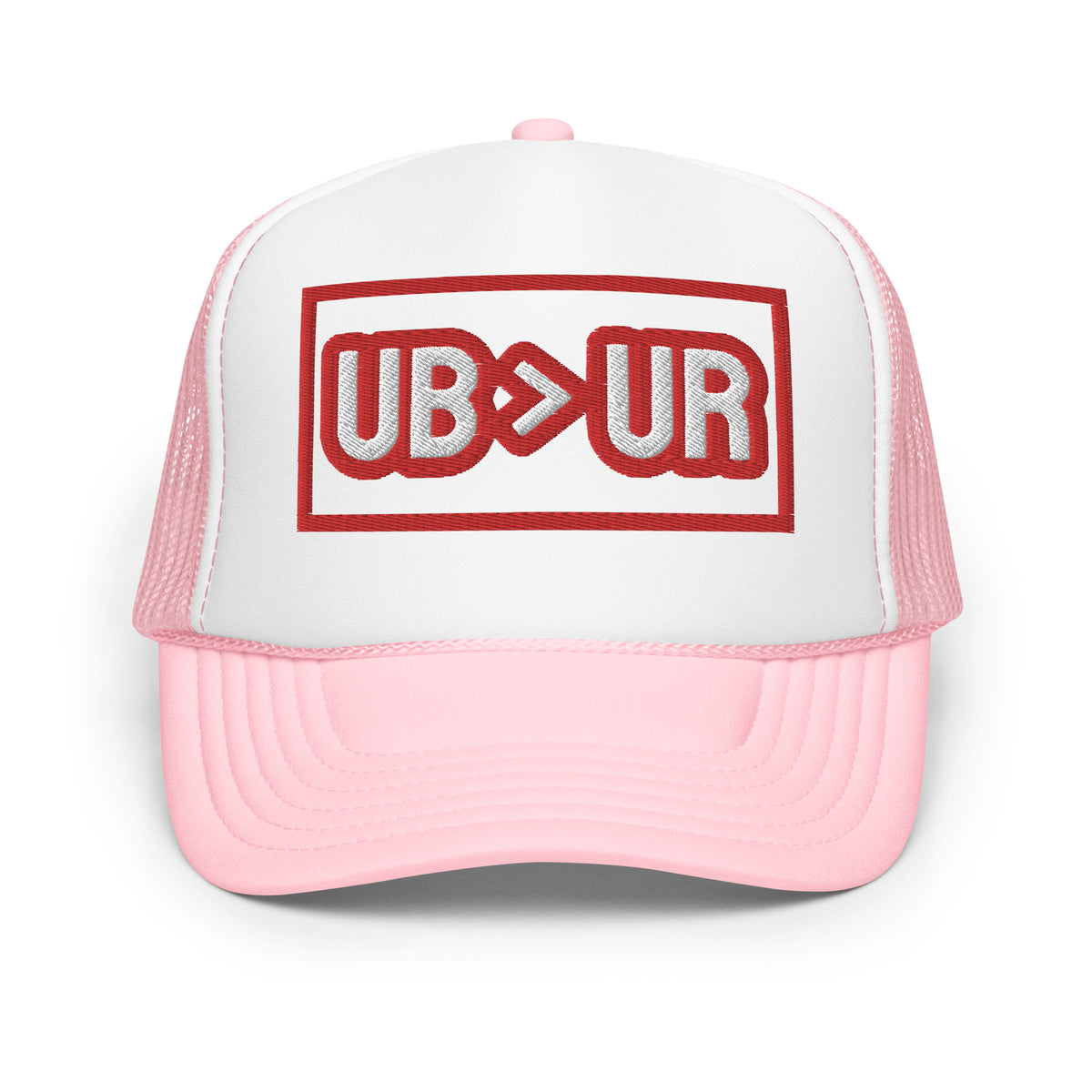 UB>UR-Foam trucker hat, white/red letters