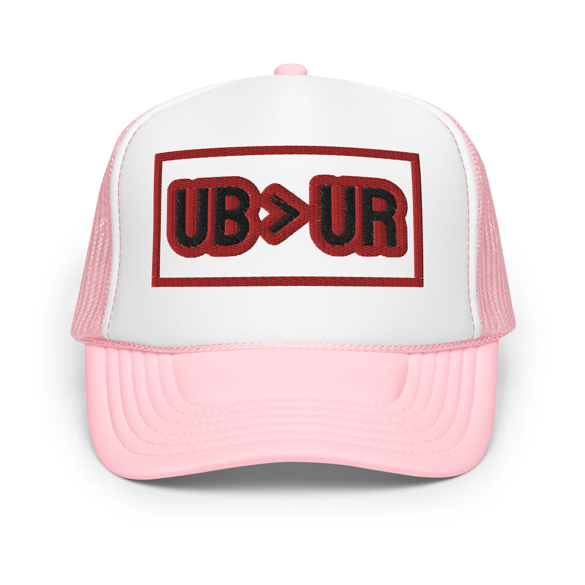 UB>UR-Foam trucker hat with Red/Black Letters