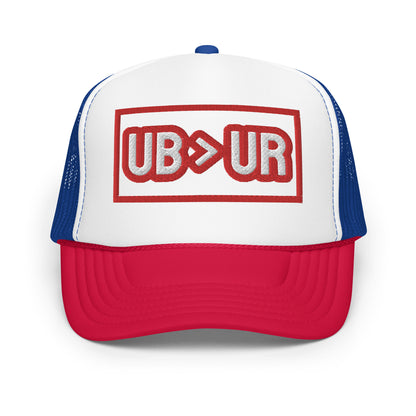 UB>UR-Foam trucker hat, white/red letters